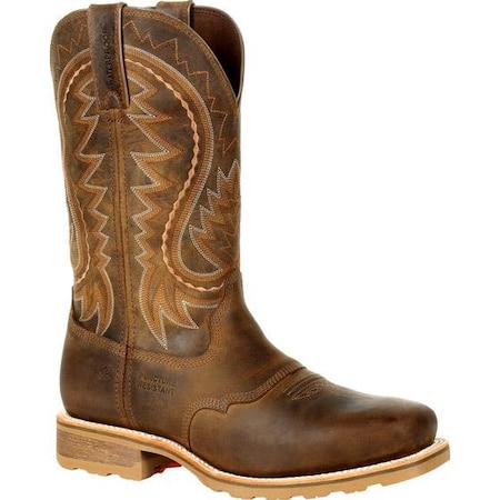 Durango Men's Waterproof Western Work Boot, 10 W, Steel Toe, 12 in H, Rugged Tan, DDB0297 DDB0297